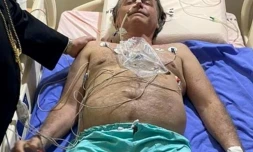 Photo de Jair Bolsonaro hospitalisé qu'il a lui meme diffusé via Twitter, le 14 juillet 2021