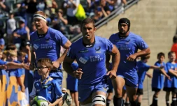 Entrée sur le terrain de l'équipe australienne de Western Force à Perth le 9 avril 2017