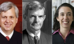 Les trois juges de la Cour d'appel de San Francisco, Richard Clifton, William Canby et Michelle Friedland ont décidé du maintien de la suspension du décret anti-immigration de Donald Trump. Combo de photos réalisé le 7 février 2017