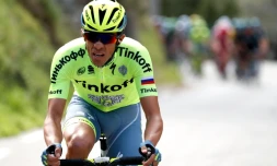 L'Espagnol Alberto Contador lors de la 7e étape de Paris-Nice, le 13 mars 2016 à Nice