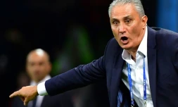Le sélectionneur du Brésil Tite lors du quart de finale perdu face à la Belgique, à Kazan, le 6 juillet 2018
