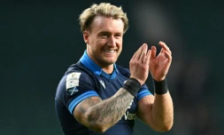 L'arriÚre Stuart Hogg aprÚs la victoire de l'Ecosse sur l'Angleterre dans le Tournoi le 4 février 2023 au stade de Twickenham à Londres