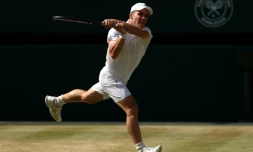 Le Britannique Arthur Féry en quarts de finale de Wimbledon contre l'Italien Flavio Cobolli le 8 juillet 2026 à Londres