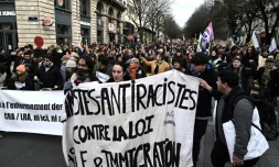 Manifestation contre la loi immigration à Bordeaux, le 21 janvier 2024