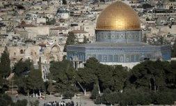 Le Dôme du Rocher dans l'enceinte de la mosquée al-Aqsa, le 28 septembre 2015 dans la Vieille ville de Jérusalem