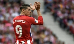 Fernando Torres, lors de son dernier match avec l'Atletico Madrid au Wanda Metropolitano, le 20 mai 2018