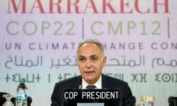 Le président de la 22e conférence de l'Onu sur le climat, le marocain Salaheddine Mezouar, le 17 novembre 2016 à Marrakech