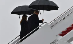 Donald et Melania Trump embarquent dans Air Force One le 2 décembre 2019 pour se rendre au Royaume-Uni