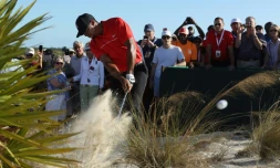 Tiger Woods lors du dernier tour du Hero World Challenge, le 4 décembre 2016 à Nassau (Bahamas)