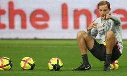 L'entraîneur du Paris-SG, Thomas Tuchel, lors d'un entraînement de son équipe, à Doha au Qatar, le 15 janvier 2019