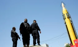 Un missile Shahab-3 exhibé à Téhéran, le 23 juin 2017