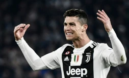 L'attaquant de la Juventus Cristiano Ronaldo auteur d'un triplé lors de la victoire 3-0 sur l'Atlético Madrid le 12 mars 2019