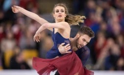 Gabriella Papadakis  Guillaume Cizeron lors du championnat du monde de danse sur glace le 31 mars 2016 à Boston