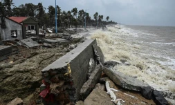 Littoral de Shankarpur, en Inde, aprĂšs le passage du cyclone Yaas, le 27 mai 2021
