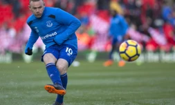 Wayne Rooney, sous les couleurs d'Everton, avant un match de  Premier League à Stoke City, le 17 mars 2018 
