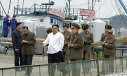 Le dirigeant nord-coréen Kim Jong Un, sur une photo diffusée le 19 novembre 2019 par l'agence officielle nord-coréenne KCNA