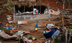 Le village détruit de Bouyouni, à Mayotte, le 19 décembre 2024