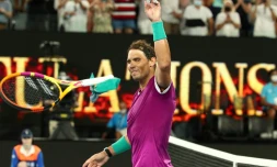 Rafael Nadal vainqueur de Matteo Berrettini en demi-finale de l'Open d'Australie à Melbourne, le 28 jnvier 2022 