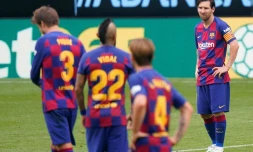 Lionel Messi et ses coéquipiers du Barça ont été contraints à un match nul sur la pelouse du modeste Celta Vigo,  le 27 juin 2020