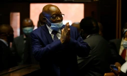 L'ancien président sud-africain Jacob Zuma arrive à son procÚs pour corruption, à Pietermaritzburg, le 17 mai 2021