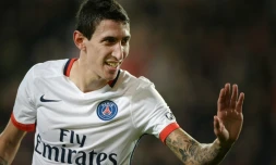 L'attaquant du PSG Angel Di Maria buteur contre Rennes, le 30 octobre 2015 à Rennes