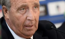 L'entraîneur de l'équipe d'Italie Gian Piero Ventura en conférence de presse, le 5 octobre 2017 à Turin 