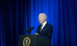 Le président américain Joe Biden lors d'un discours en Virginie, le 10 février 2022