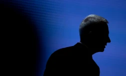 Le président de Credit Suisse, Alex Lehmann, lors de la derniÚre assemblée générale annuelle de la banque, le 4 avril 2023