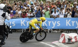 Christopher Froome en contre-la-montre, 20e étape du Tour France, à Marseille, le 22 juillet 2017