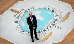 Le secrétaire général d'Interpol, l'Allemand Jürgen Stock, au siège de l'organisation à Lyon, le 8 novembre 2018
