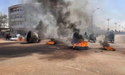 Barricades érigées dans les rues de Ouagadougou le 23 janvier 2022
