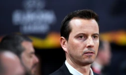 L'entraîneur de Rennes Julien Stéphan avant le coup d'envoi du match contre le Bétis Séville en Ligue Europa au Roazhon Park, le 14 février 2019