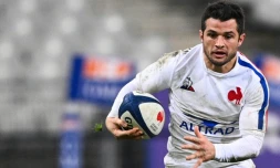 L'arriĂšre du XV de France Brice Dulin contre l'Italie en Coupe d'automne des nations le 28 novembre 2020 au Stade de France