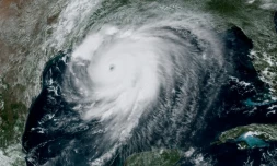 Image satellite de l'ouragan Laura dans le Golfe du Mexique, s'approchant des cÎtes de la Louisiane, le 26 août 2020