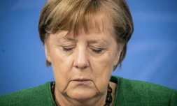 La chanceliÚre allemande Angela Merkel lors d'un point presse consacré à la pandémie le 23 mars 2021 à Berlin