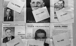 Les bulletins de vote pour l'élection présidentielle de 1965 en France pris en photo le 29 novembre 1965