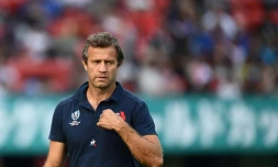 L'entraîneur adjoint du XV de France Fabien Galthié avant le match face aux Tonga le 6 octobre 2019 à Kumamoto