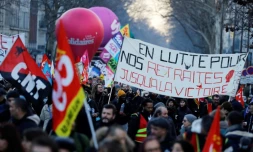 9e journée interprofessionnelle de grève et de manifestations contre la réforme des retraites, le 6 février 2020 à Paris