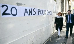 Gisèle Pelicot et son avocat Antoine Camus arrivent au palais de justice d'Avignon le 26 novembre 2024