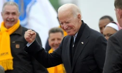 Joe Biden, le 18 avril 2019 Ă Dorchester, dans le Massachusetts
