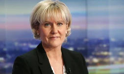 L'eurodéputée Nadine Morano pose avant de participer au JT de TF1 le 8 octobre 2015 à Boulogne-Billancourt
