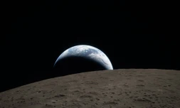 Photographie d'un coucher de Terre prise par l'équipage d'Artémis II et publiée par la Nasa le 7 avril 2026