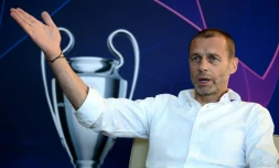 Il n'est "pas correct" que la Liga espagnole critique le Paris SG après la prolongation du contrat parisien de Kylian Mbappé, a déploré le président de l'UEFA Alexander Ceferin, lors d'un entretien avec l'AFP, le 27 mai 2022 à Paris
