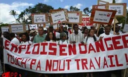Lors d'une précédente manifestation du collectif emplois en danger le 18 septembre 2002