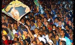 Lors du concert de Rita Marley et ses deux &quot;équipières&quot; des &quot;I-Threes&quot; le mercredi 18 juillet 2001 à Saint-Paul