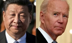 Les présidents chinois Xi Jinping (à Pékin