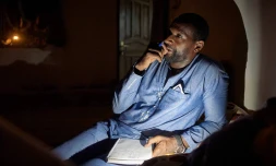 Olivier Dubois en reportage au Mali en septembre 2020. (Michele Cattani/AFP)