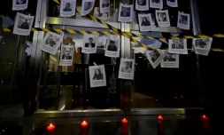 Des portraits de journalistes tués ont été posés devant les bureaux du ministre de la Justice à Mexico
