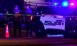 Des policiers en patrouille à Monterey Park en Californie, Policier USA AFP