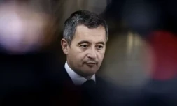Le ministre de l'intérieur Gérald Darmanin au siège de l'UE à Bruxelles, le 8 décembre 2022 ( AFP / Kenzo TRIBOUILLARD )